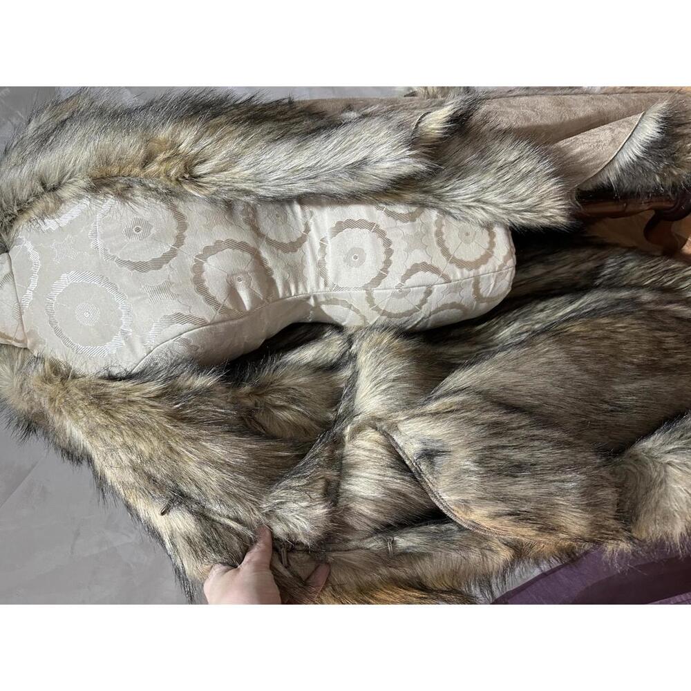Fabulous Furs Long Faux Fur Trimmed Coat for Women 3X - Picture 4 of 8